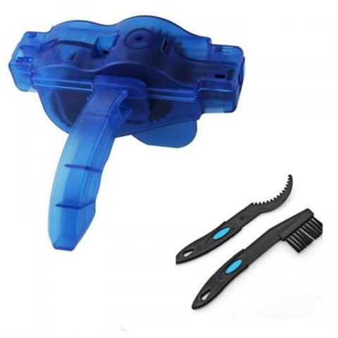 Portable Bicycle Chain Cleaner Bike Machine Brushes Scrubber Wash Tool Ocean Blue