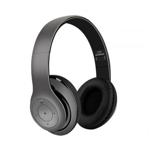 Portable Bluetooth Headphone Over Ear Wireless Headset With Microphone For Smartphone And Pc Gray