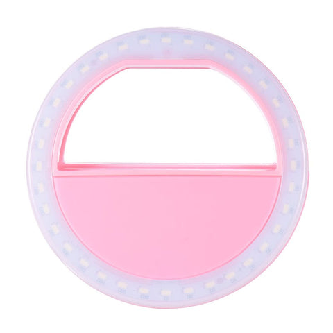 Portable Mini Selfie Led Ring Light Clip-On Mobile Phone Lamp Flash Pink