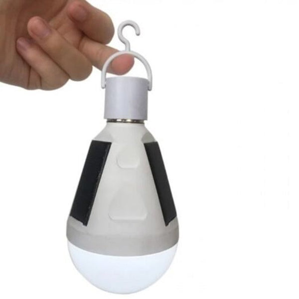 Portable Led Bulb Shape Solar Power Emergency Light For Outdoor White 7W