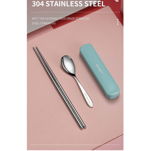 Portable Travel Stainless Steel Tableware Set Chopsticks Spoon Dinnerware