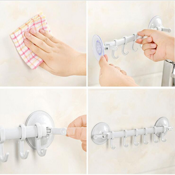 Powerful Suction Cup Hook Toilet Wall Traceless Nail Free Kitchen Bathroom Creative Light Blue