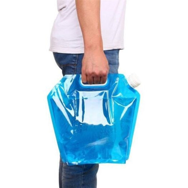 Practical 5L Portable Folding Water Storage Bag Outdoor Camping Hiking Survival Kit Tool Blue 32.5X30.5Cm