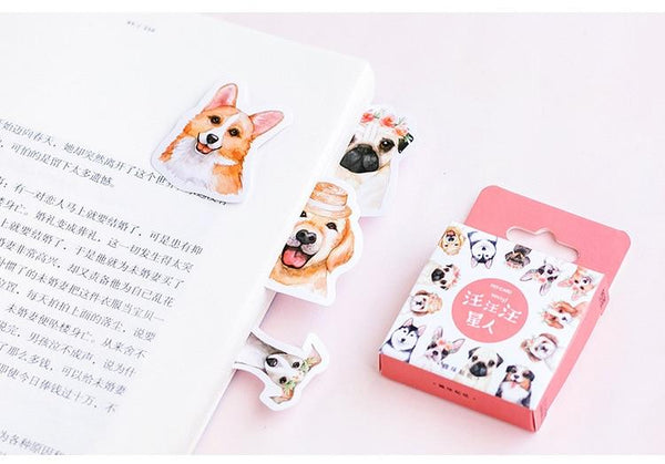 46Pcs Cute Dog Animal Stickers Diary Journal Scrapbooking Craft Supplies