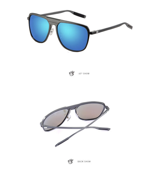 Aluminium Frame Gun Blue Polarized Sunglasses For Men Eye Protection
