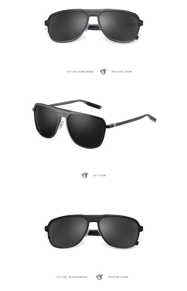 Aluminium Frame Gun Smoke Colour Polarized Sunglasses For Men Eye Protection