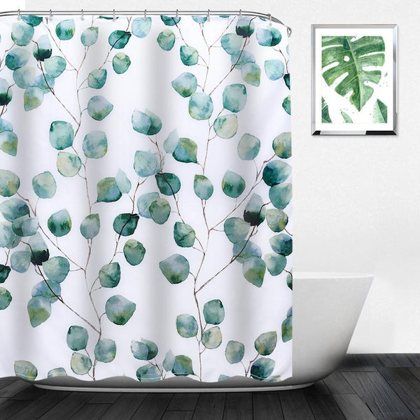 Watercolor Eucalyptus Shower Curtain
