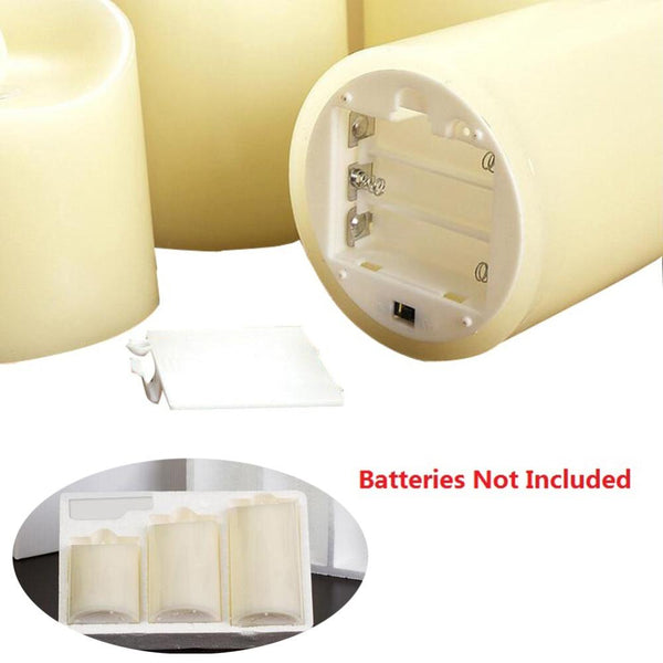 3 / Set Led Flameless Swing Candles Safe Battery Operated Lights Home Decor
