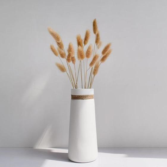 Boho Simple Coastal Ceramic Vases With Twine