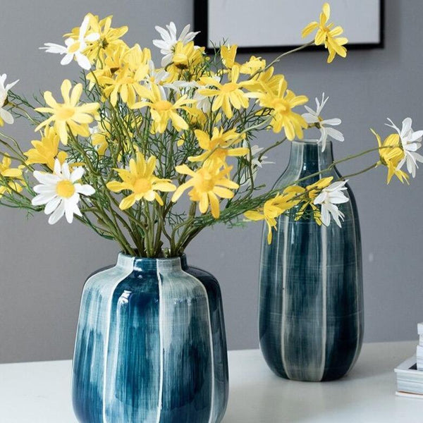 Elegant Blue Royal Accent Vase Home Decor
