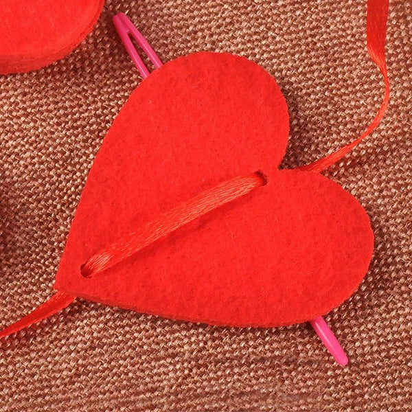 Romantic Diy Red Love Heart Garlands 16 Hearts With Rope Decorations