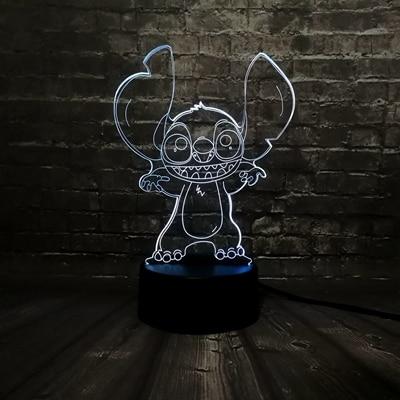 3D Lamp Lilo Stitch Led Night Light 7 Colour Changing