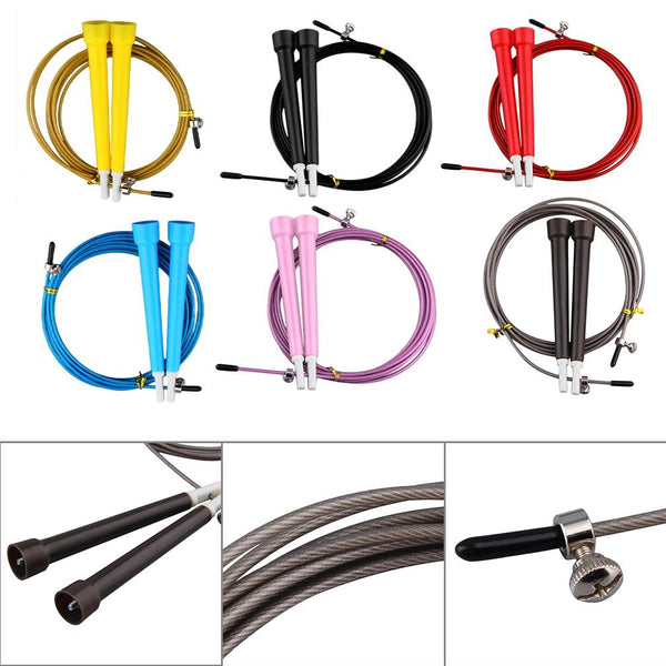 3 Metre Adjustable Steel Skipping Ropes Jump Cardio Exercise Fitness Gym Crossfit