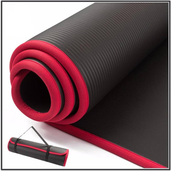 Black Yoga Mat Exercise Floor Mats Gym Judo Gymnastics Pilates Fitness Training