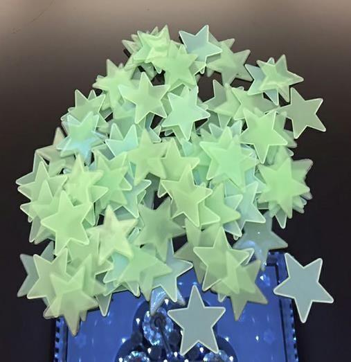 50Pcs 3D Stars Glow In The Dark Wall Stickers Luminous Fluorescent Home Decor