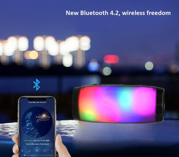 Portable Bluetooth Column Wireless Speaker Fm Radio With Led Light
