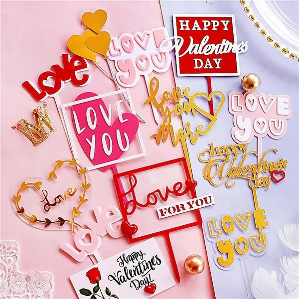 Romantic Love Anniversary Valentine's Day Cake Toppers Party Decorations