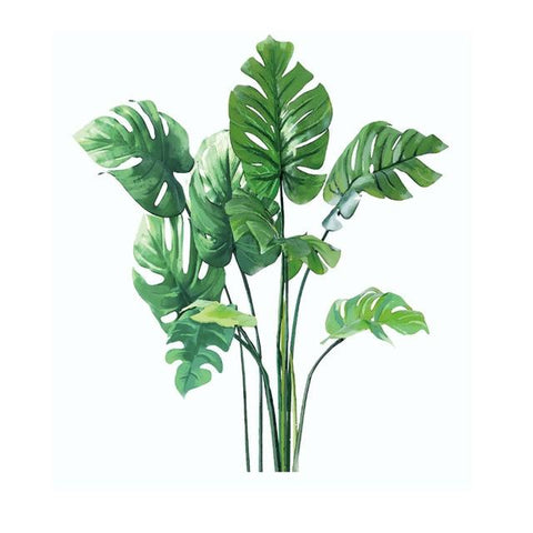 Removable Wall Stickers Tropical Green Plants Leaves Pvc Decal Home Decor
