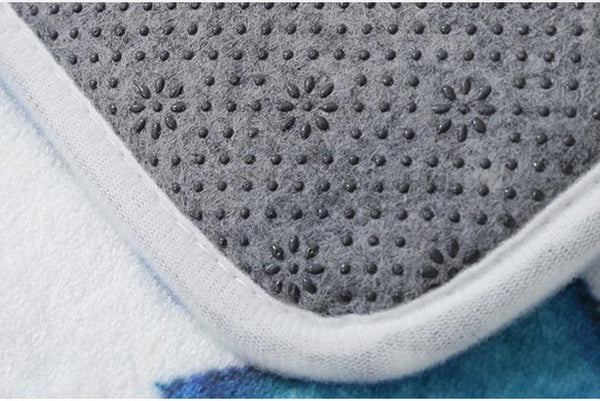 Modern Nordic Round Gray Patterned Rug Non Slip Floor Mat