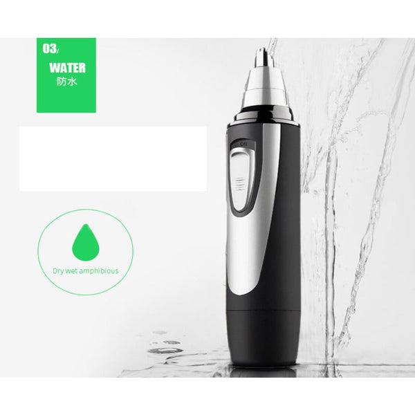 Professional Nose Ear Hair Trimmer With Led Lightwater Resistantstainless Steel Bladesand Battery Power