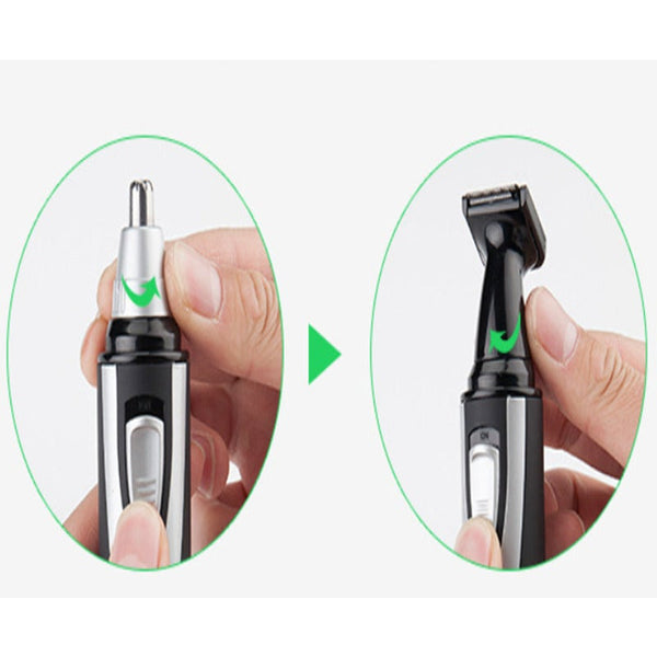 Professional Nose Ear Hair Trimmer With Led Lightwater Resistantstainless Steel Bladesand Battery Power