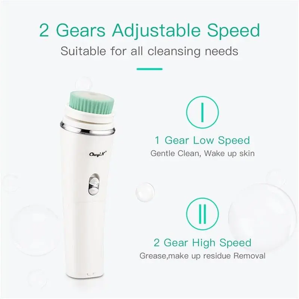 Professional 5 In 1 Facial Cleansing Brush Electric Wash Cleaner Wet / Dry Massage Pore Deep Cleaning Dead Skin Exfoliating