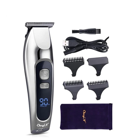 Professional Men Hair Clipper Electric Trimmer Kit Led Display Cutting Blade Rechargeable Machine Styling Tools