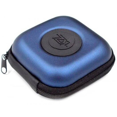Pu Leather Square Portable Zipper Digital Package Data Line Shock Storage Box Blue