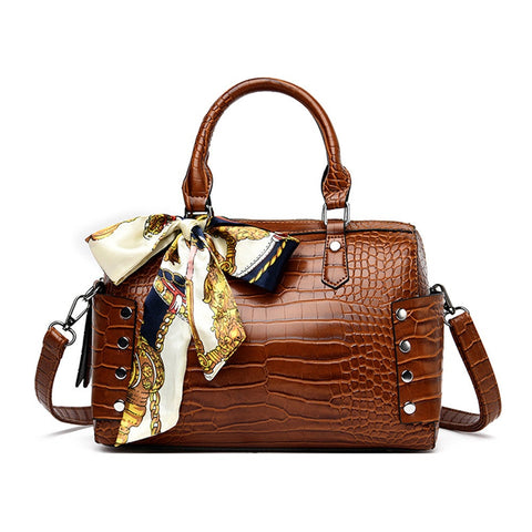 Pu Leather Women Messenger Bags Crocodile Crossbody Shoulder For Designer High Quality Ladies Handbags