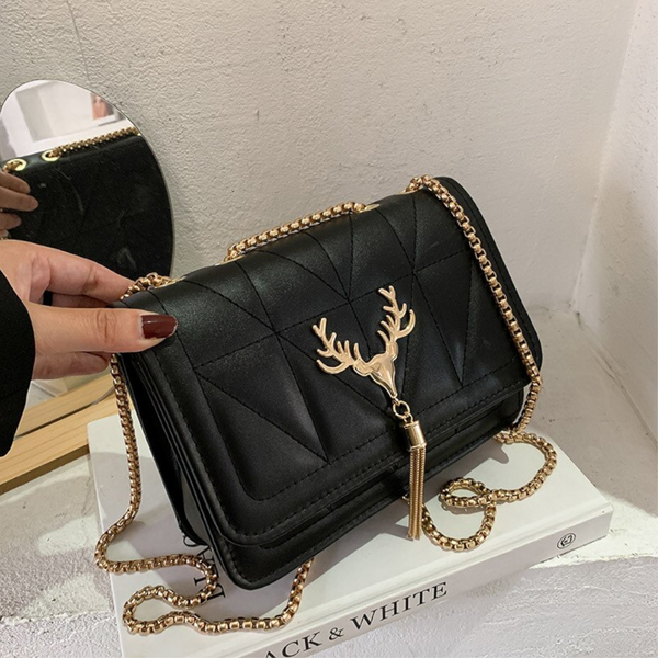 Pu Leather Women Fashion Elegant Chain Messenger Shoulder Bag Handbag