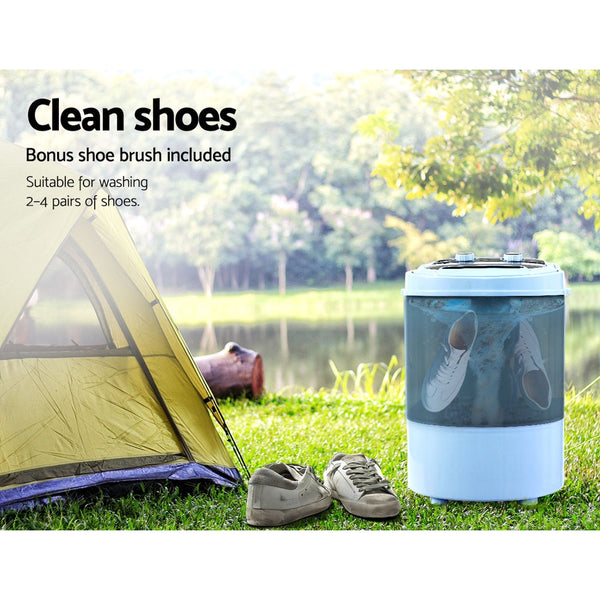 Devanti 3Kg Mini Portable Washing Machine Shoes Top Load Spin Camp Caravan