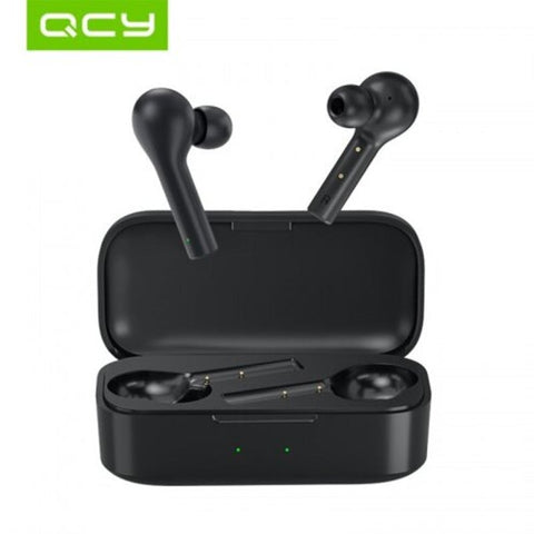 Qcy T5 Wireless Bluetooth Earphones V5.0 Touch Control Stereo Hd Talking With 380Mah Battery Black