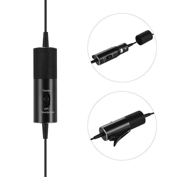 Handheld Studio Microphones R955s Mini Lapel Lavalier Clip On Wired Condenser Supports Smartphone / Camera Mode For Iphone Ipad Android Mobile Phone Dslr Pc Laptop