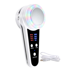 Rechargeable Beauty Device Hot Cold Therapy Facial Lift Firming Massager Anti Wrinkle