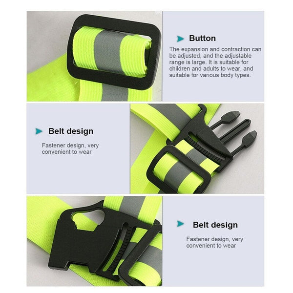 Reflective Vest With High Visibility Bands Tape Green