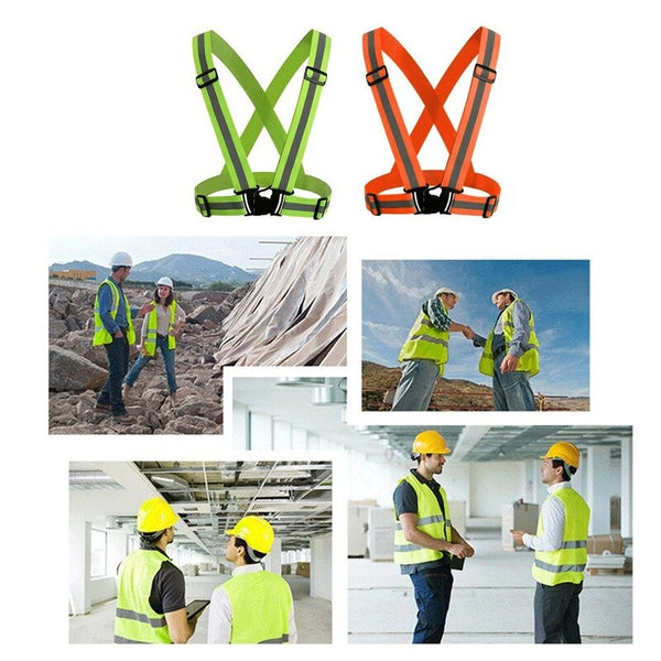 Reflective Vest With High Visibility Bands Tape Green