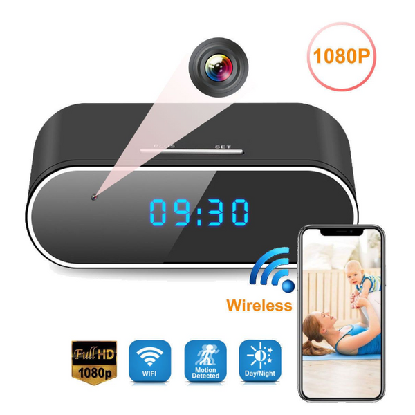 Alarm Clock 1080P Wifi Mini Camera Time P2p Ip / Ap Security Night Vision Motion Sensor Remote Monitor Micro Home