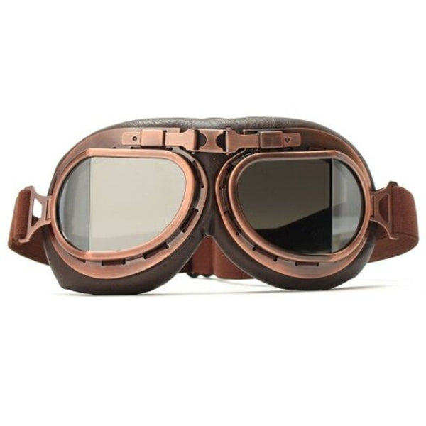 Retro Motorcycle Goggles Glasses Classic Sunglasses For Harley Pilot Steampunk Copper Helmet Yellow