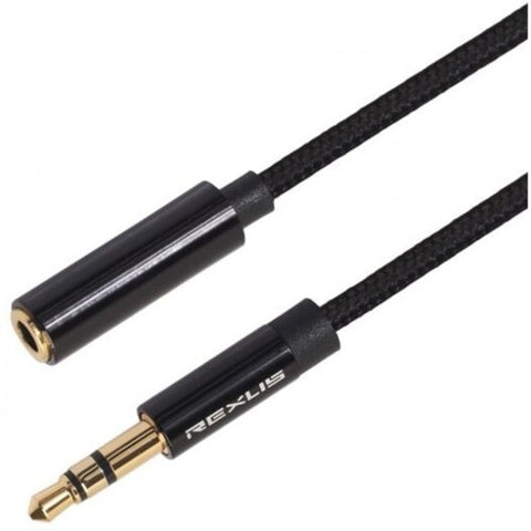 Aux Male To Female Extension Cable 3.5Mm Black 0.5M