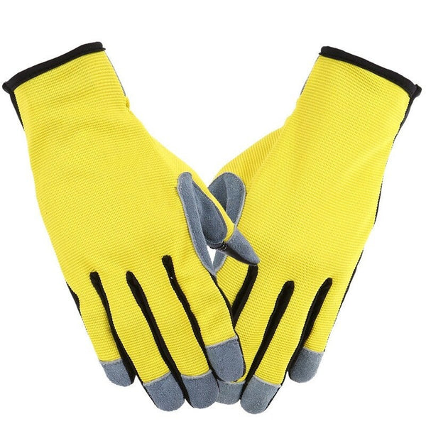 Riding Gloves With Touchscreen Function Breathable Yellow