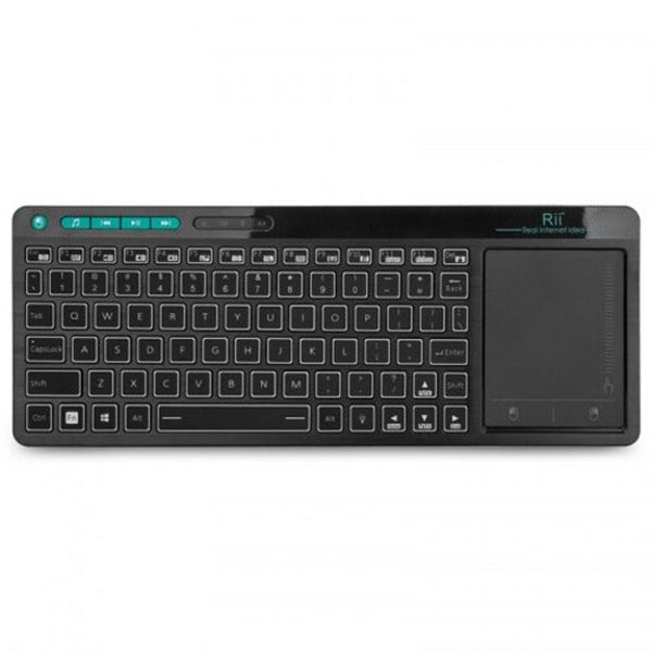 Rii K18 Plus 2.4G Wireless Keyboard With Touch Pad Multimdeia Rgb Backlit Us Black
