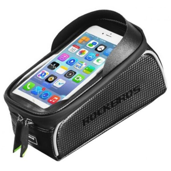 Bike Bag 017-1Bk Top Tube Portable Waterproof Bicycle Frame Touch Screen Cell Phone Holder Black