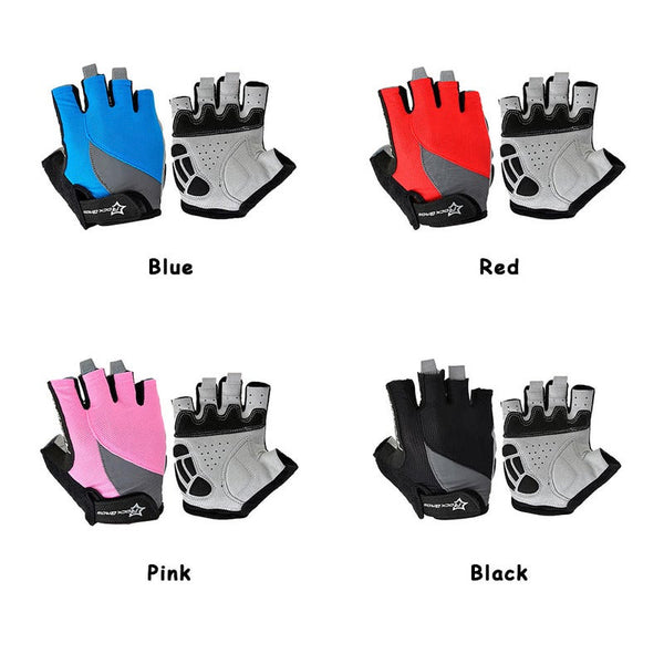 Unisex Breathable Half Finger Riding Gloves Road Cycling Racing Motorcycling Skiing Hiking Outdoor Red