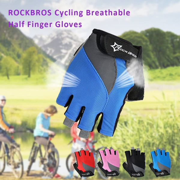 Unisex Breathable Half Finger Riding Gloves Road Cycling Racing Motorcycling Skiing Hiking Outdoor Red