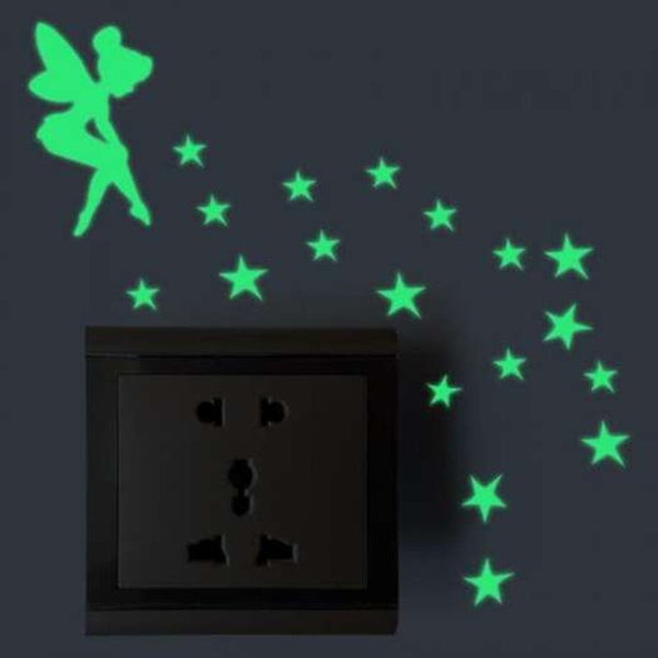 Romance Luminous Light Switch Wall Sticker Algae Green