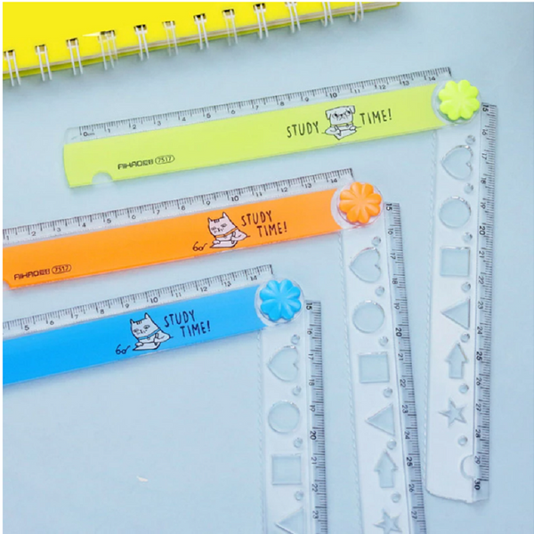 30Cm Cute Kawaii Color Folding Ruler Multifunction Diy Drawing Rulers For Kids