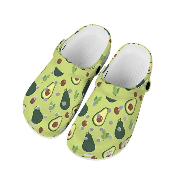 Avocado Printed Pattern Comfortable Non-Slip Unisex Rubber On Clog Shoes