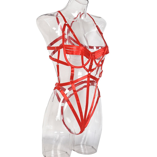 Seductive And Alluring Hollow Out Sexy Bandage Bodysuit Strappy Teddy Bondage