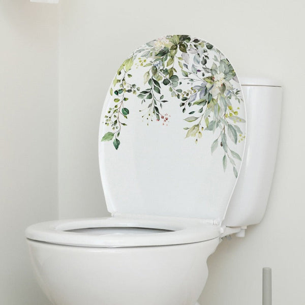 Green Leaves Self-Adhesive Wall Stickers Toilet Decorations