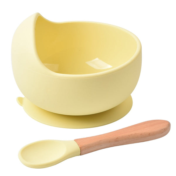 Silicone Baby Feeding Bowl Tableware For Kids Waterproof Suction With Spoon